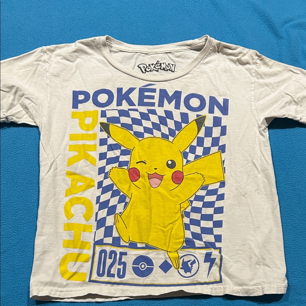 Pokemon Pikachu Graphic Tee - Yellow & Blue on White